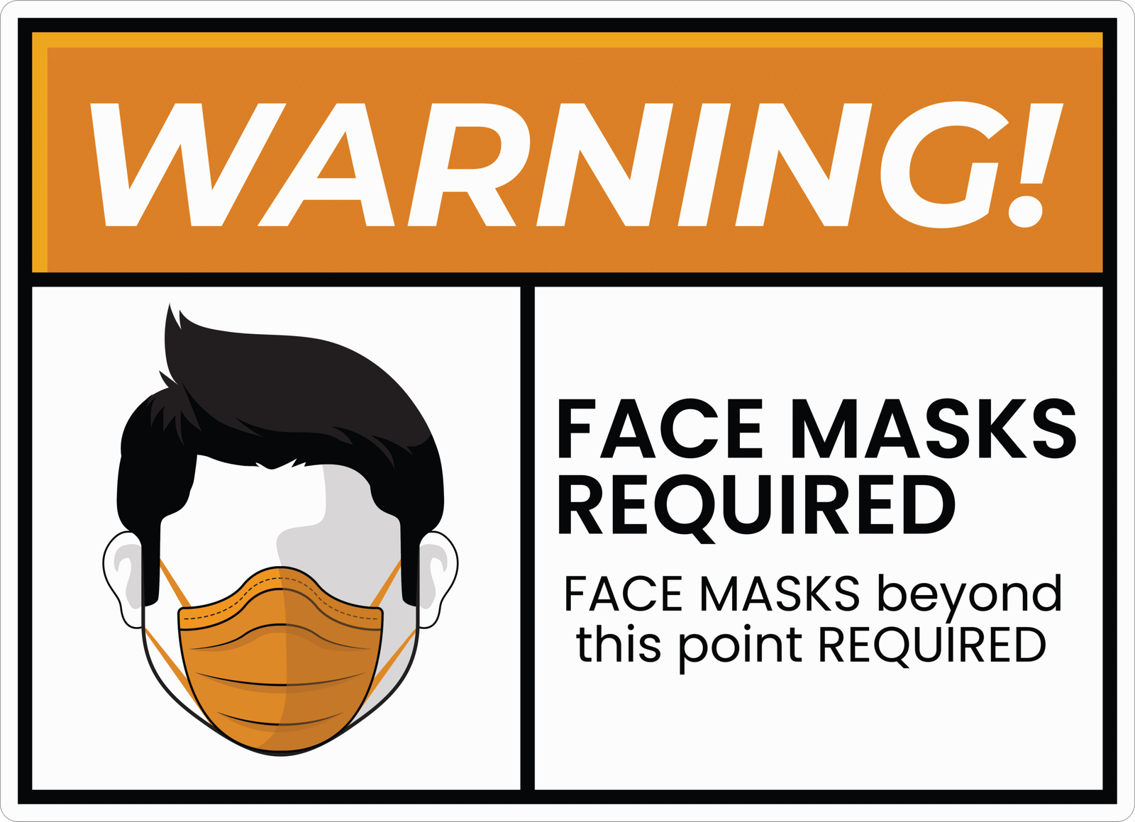 WARNING FACE MASK STICKER Premium Vinyl Sticker