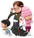 Despicable Me Girls & Gru Dog Sticker Premium Vinyl Sticker