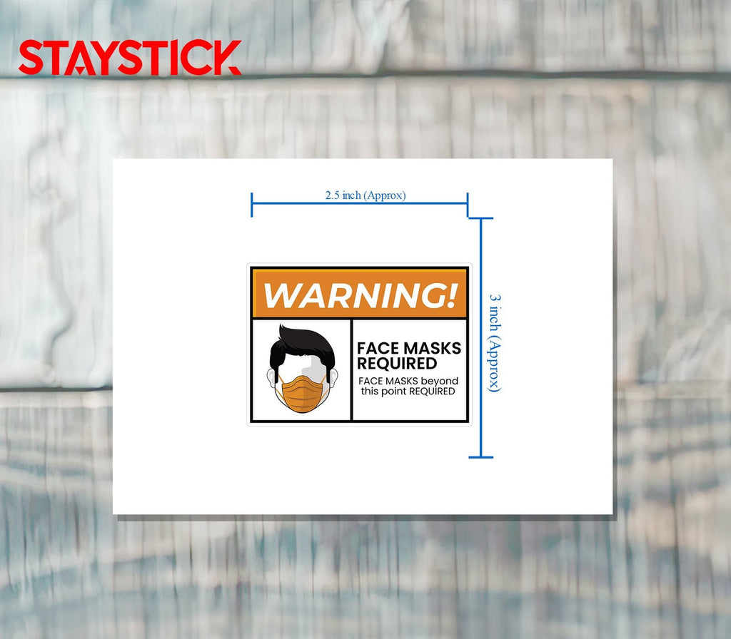 WARNING FACE MASK STICKER Premium Vinyl Sticker