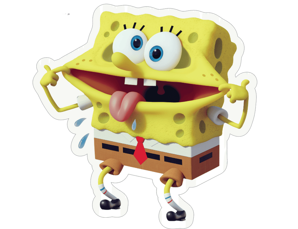 Spongebob Squarepants Silly Face Sticker Premium Vinyl Sticker