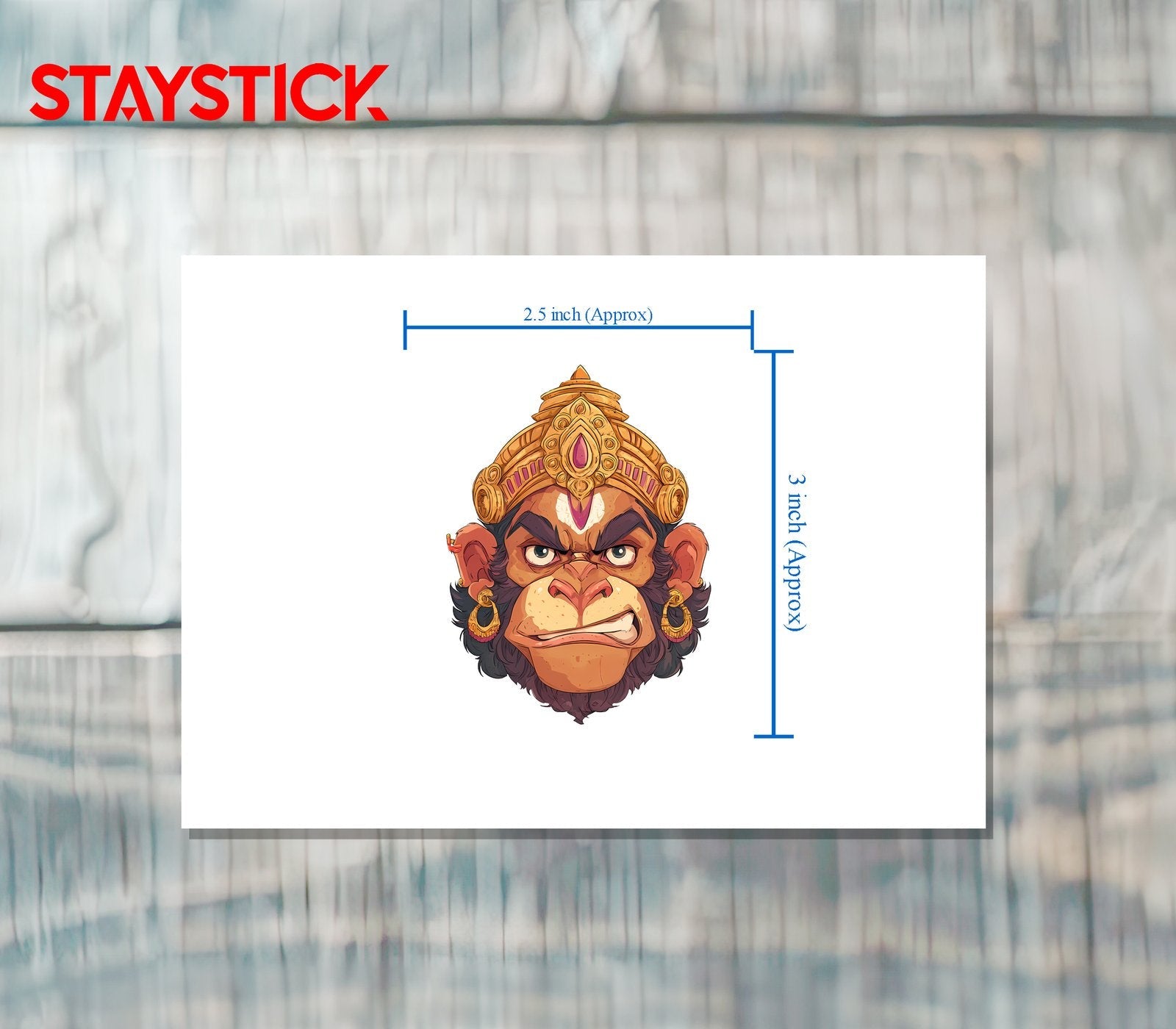 Hanuman Face Sticker Premium Vinyl Sticker