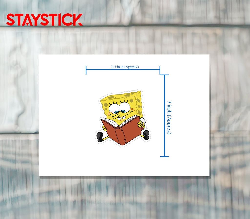 SpongeBob Reading Book Sticker Premium Vinyl Sticker