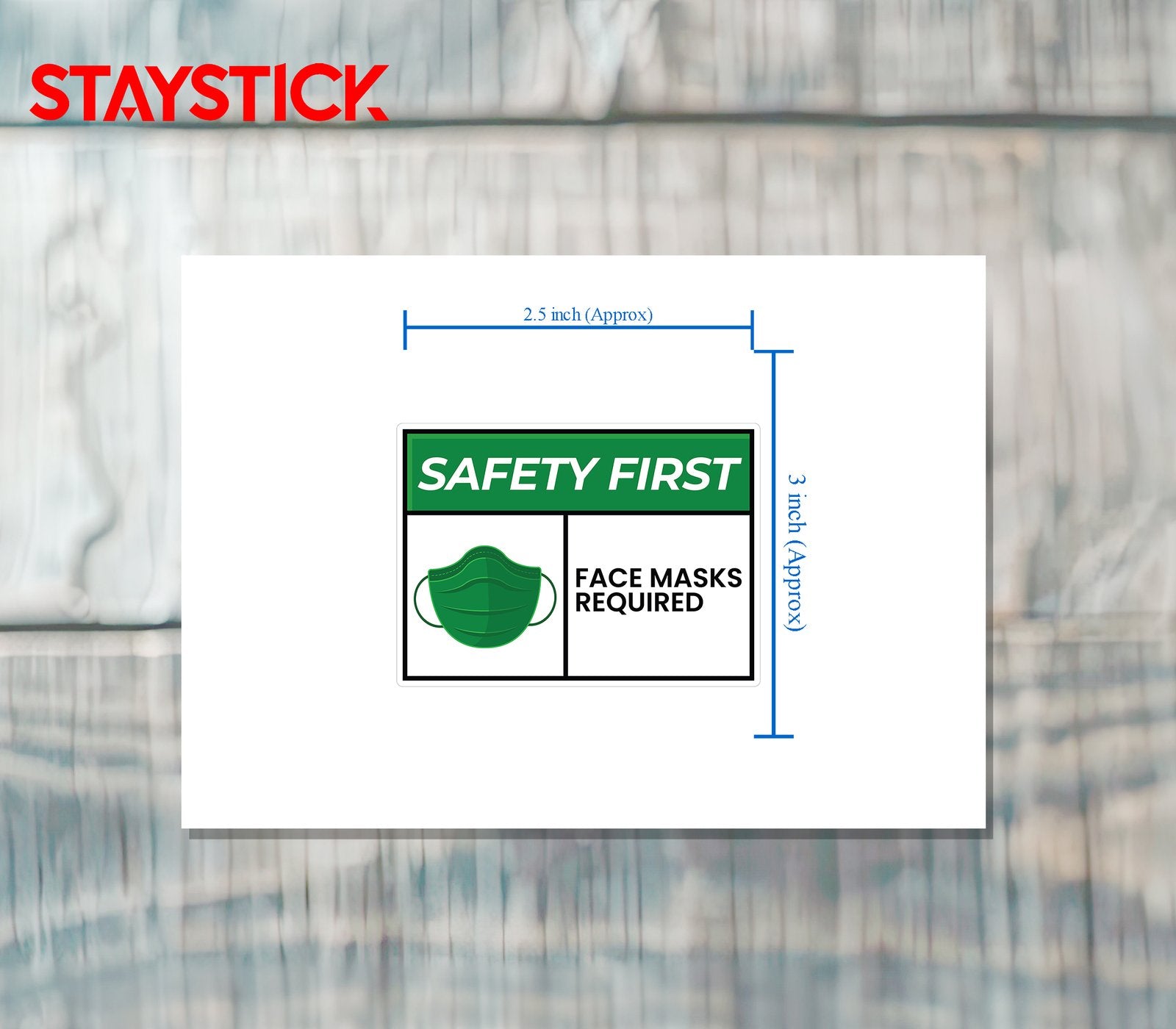 SAFETY FACE MASK STICKER Premium Vinyl Sticker