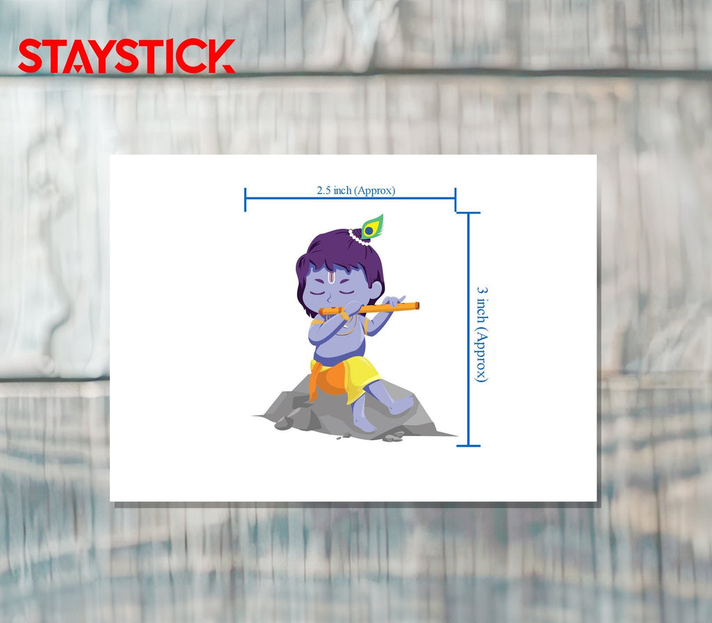 Flute Krishna Sticker Premium Vinyl Sticker