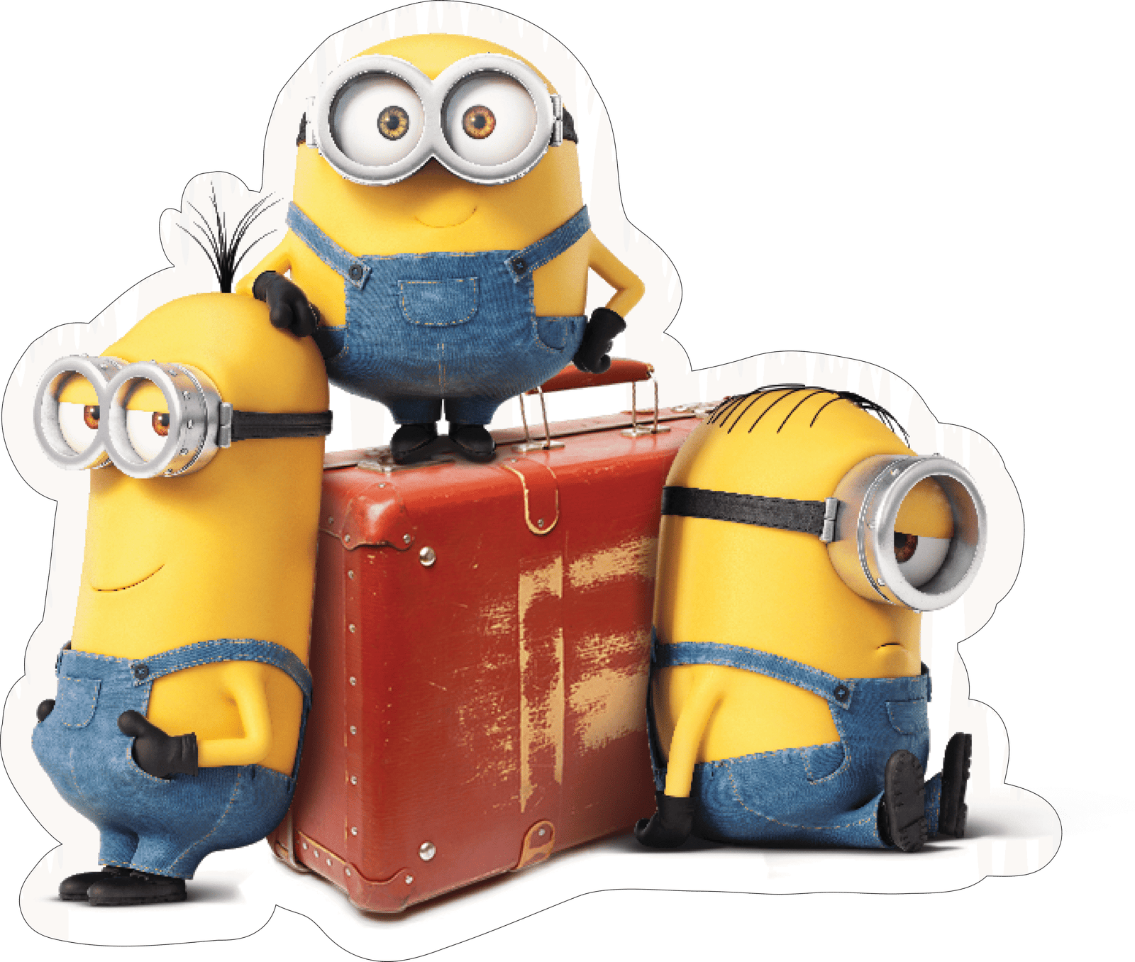 Minions with Suitcase Sticker Premium Vinyl Sticker