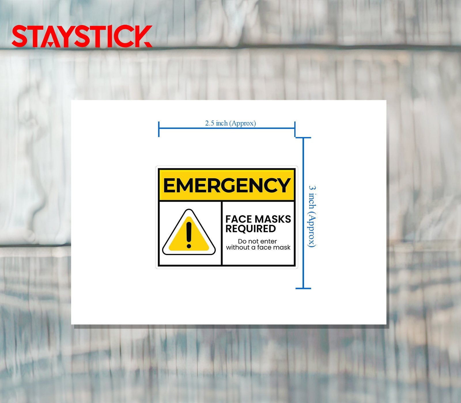 EMERGENCY FACE MASK STICKER Premium Vinyl Sticker