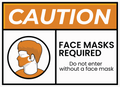 CAUTION FACE MASK STICKER Premium Vinyl Sticker