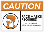 CAUTION FACE MASK STICKER Premium Vinyl Sticker