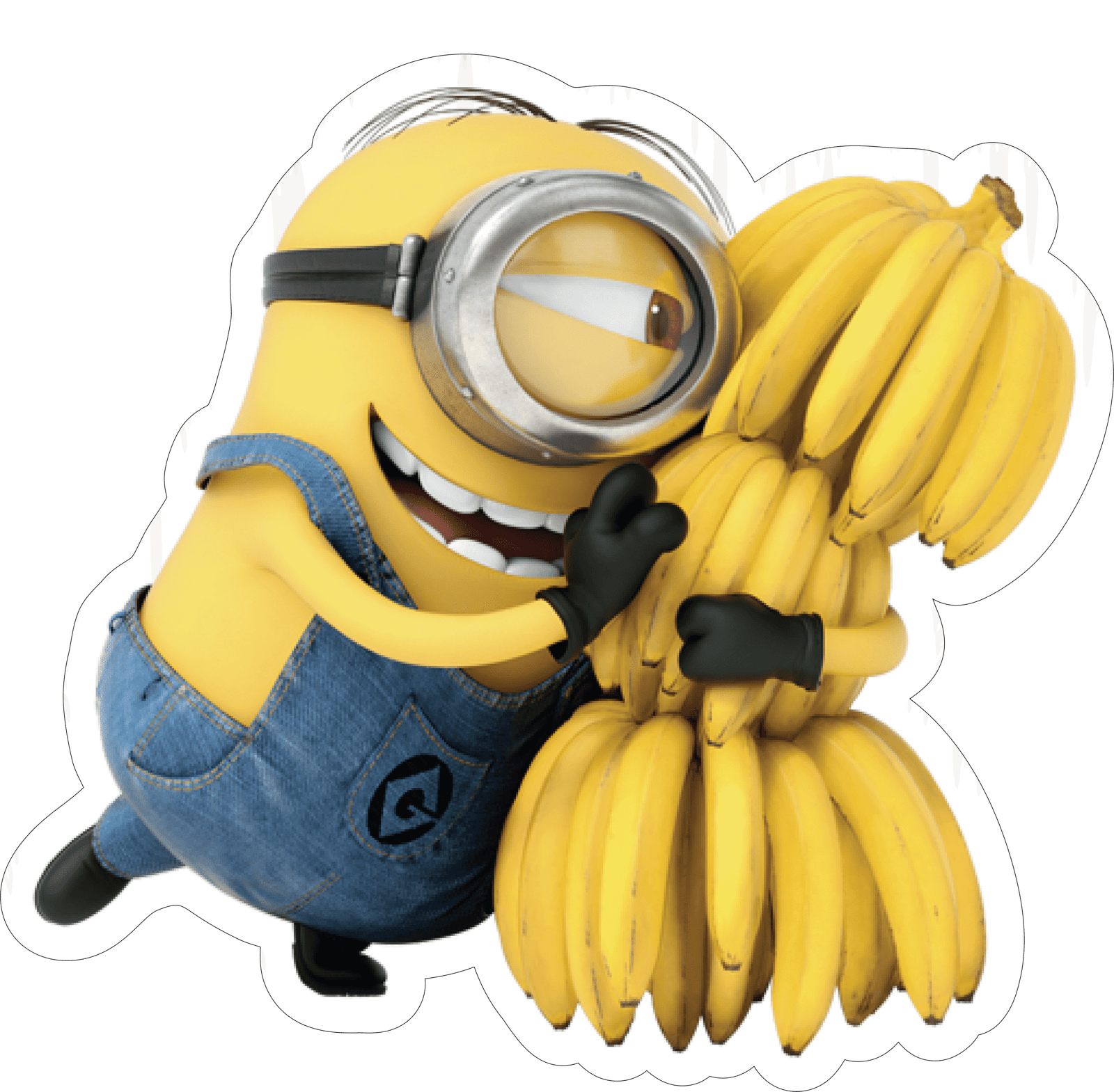 Minion Hugging Bananas Sticker Premium Vinyl Sticker