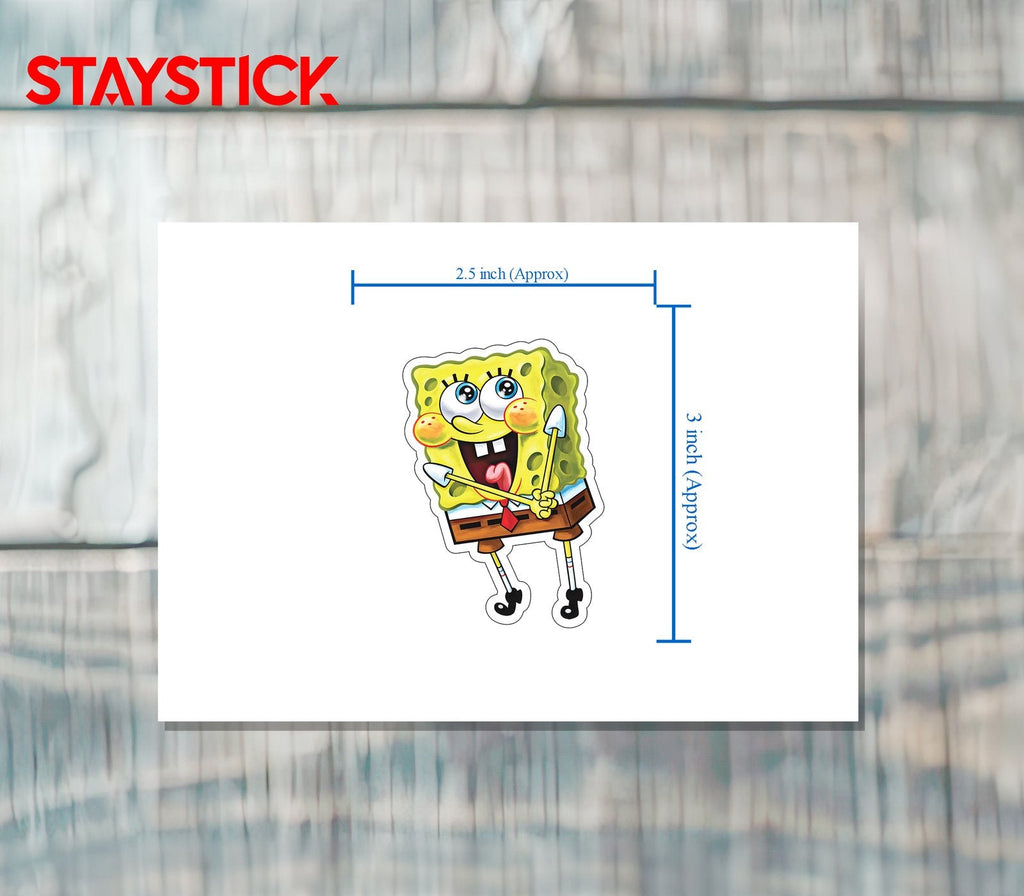 SpongeBob SquarePants Excited Sticker Premium Vinyl Sticker