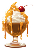 Caramel Sundae Sticker Premium Vinyl Sticker