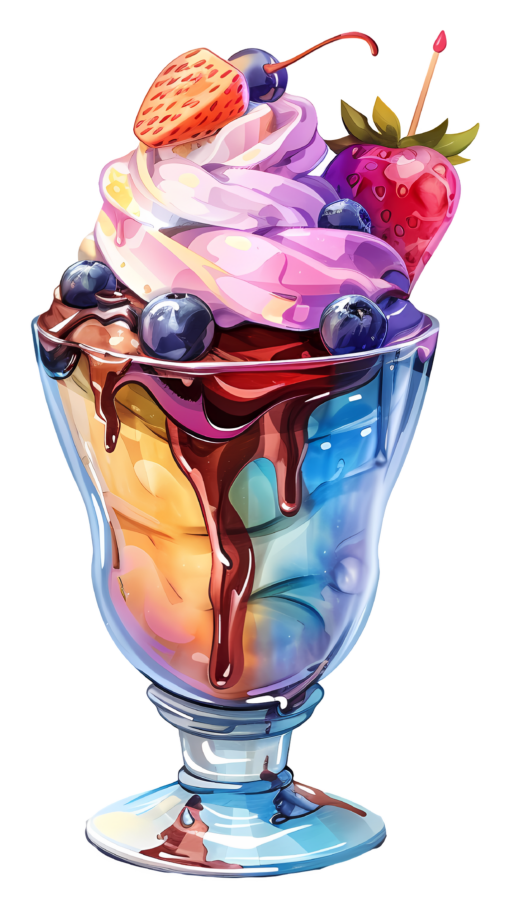 Colorful Sundae Dessert Sticker Premium Vinyl Sticker