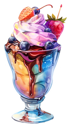 Colorful Sundae Dessert Sticker Premium Vinyl Sticker