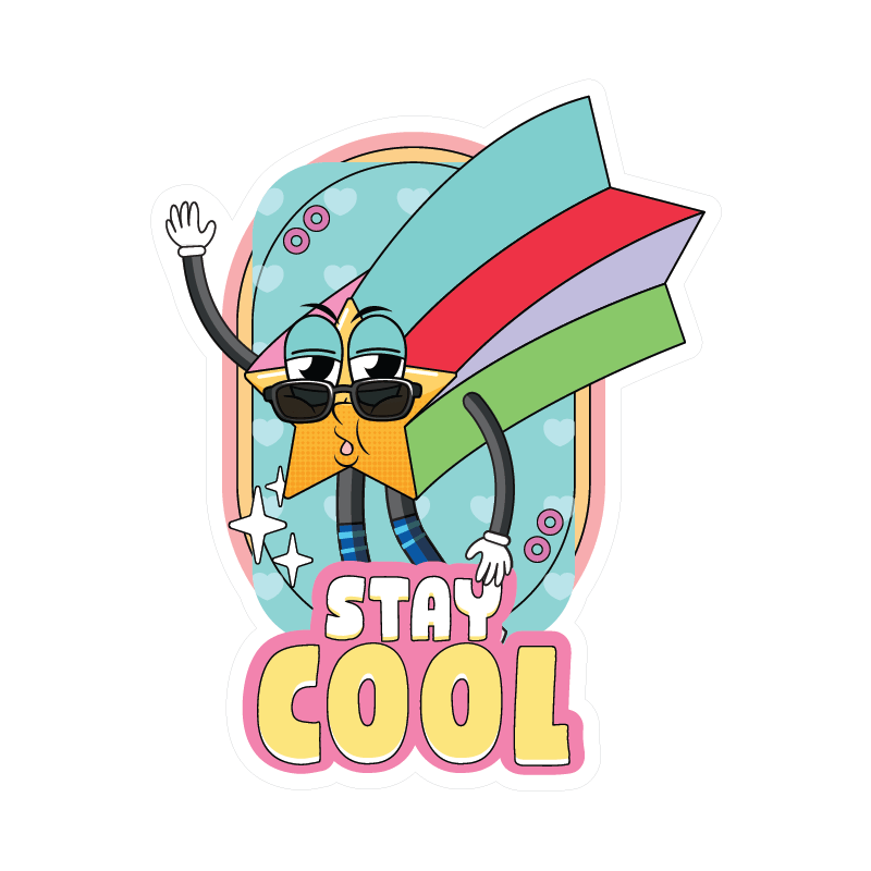 STAY COOL STICKER Metalized Sticker