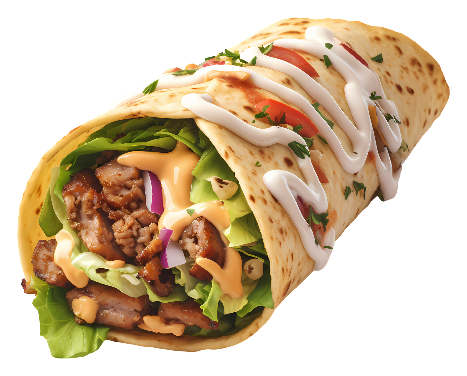 Delicious Chicken Shawarma Wrap Sticker Premium Vinyl Sticker