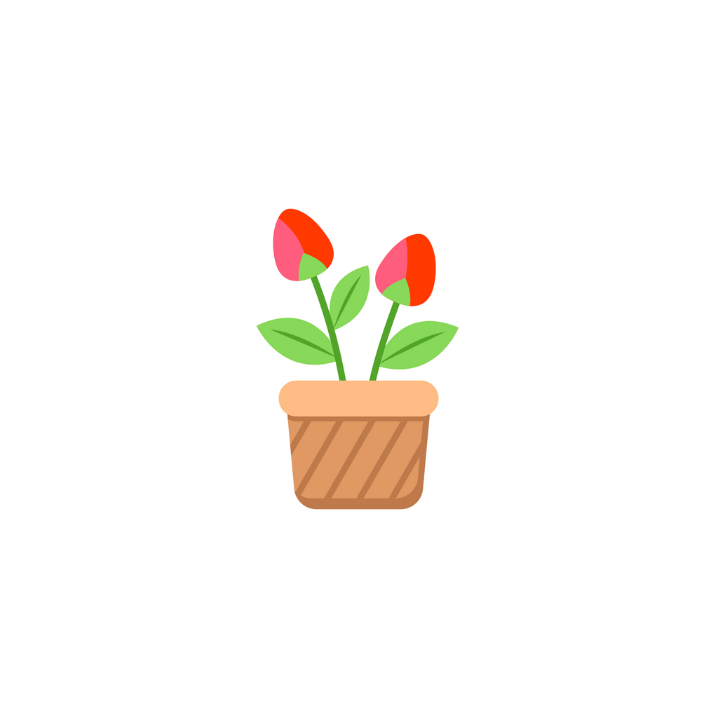 FLOWER POT STICKER Premium Vinyl Sticker