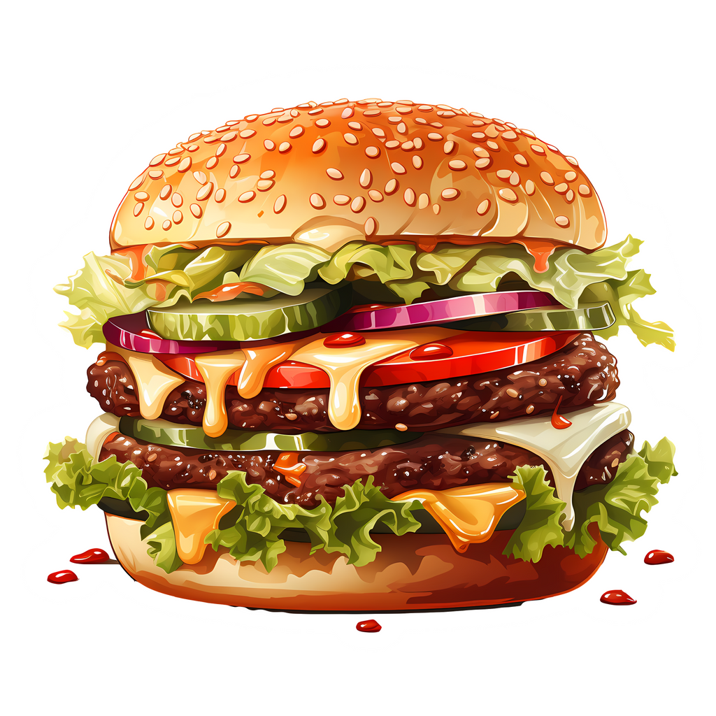 Double Cheeseburger Sticker Premium Vinyl Sticker