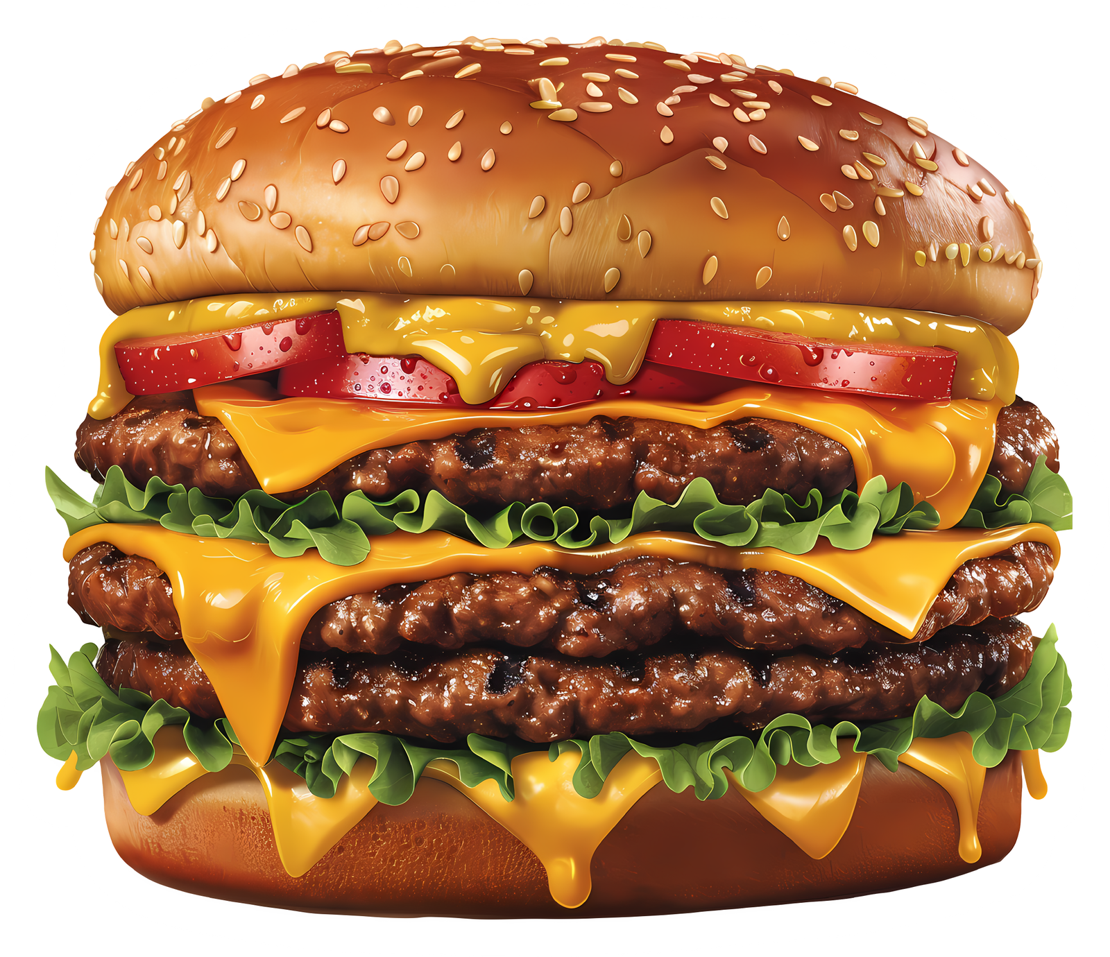 Triple Cheeseburger Sticker Premium Vinyl Sticker