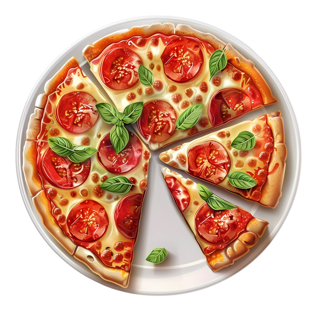 Tomato and Basil Pizza Sticker Premium Vinyl Sticker