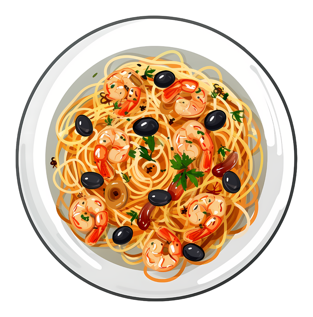 Shrimp Scampi Pasta Sticker Premium Vinyl Sticker