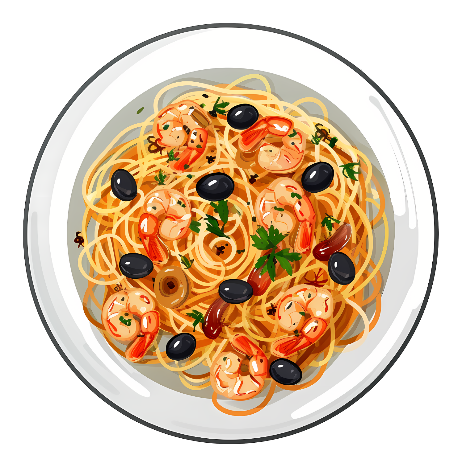 Shrimp Scampi Pasta Sticker Premium Vinyl Sticker