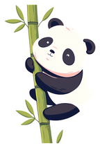 Cute Panda Climbing Bamboo Sticker Premium Vinyl Sticker