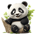 Cute Panda on Tree Branch Sticker Premium Vinyl Sticker