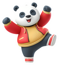 Happy Panda Bear with Red Jacket Sticker Premium Vinyl Sticker