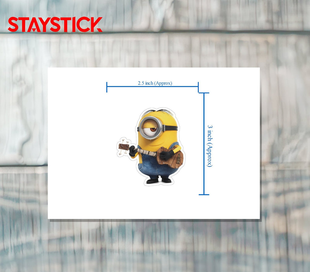 Minion with Guitar Sticker Premium Vinyl Sticker