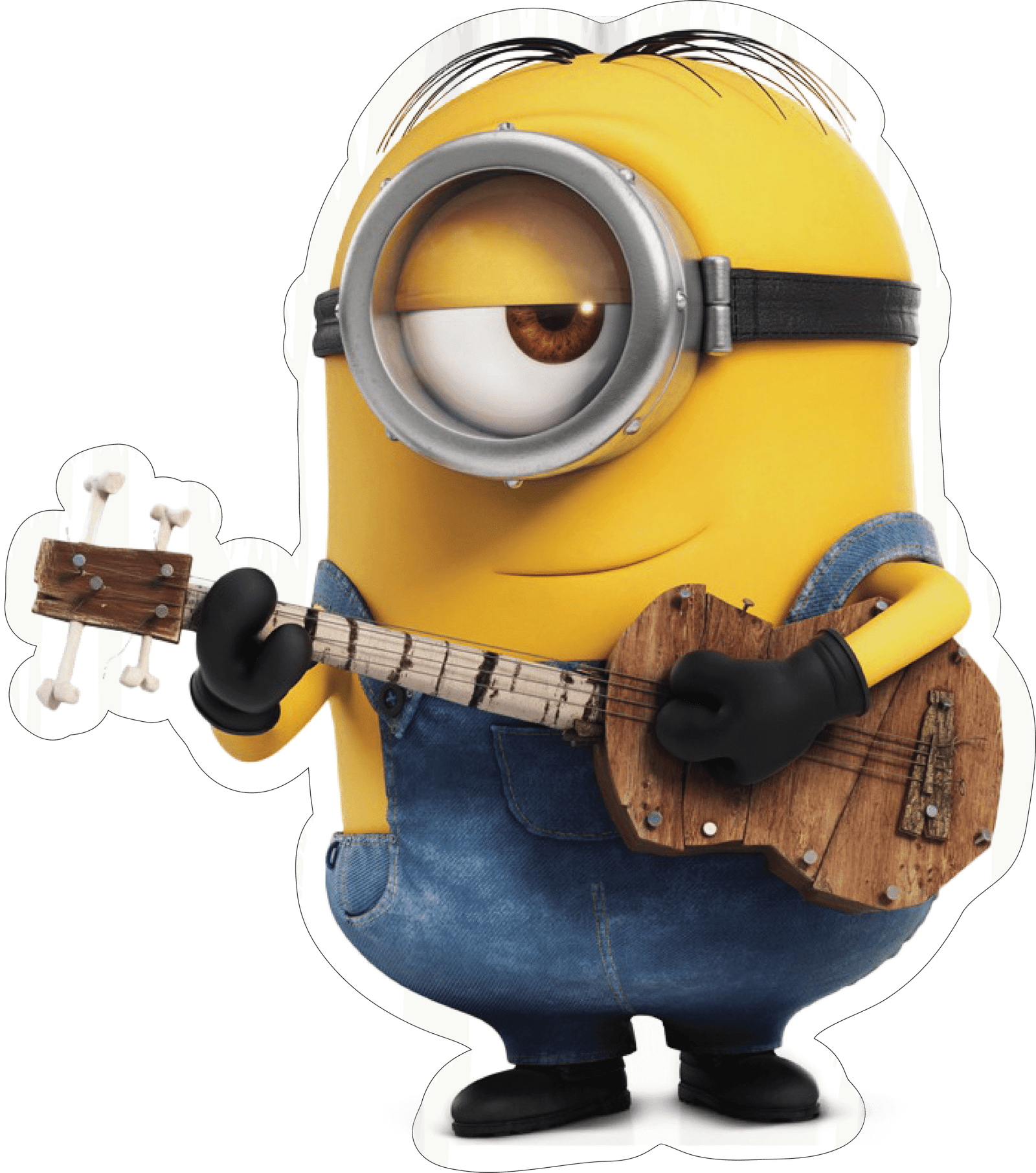 Minion with Guitar Sticker Premium Vinyl Sticker
