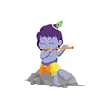 Flute Krishna Sticker Premium Vinyl Sticker