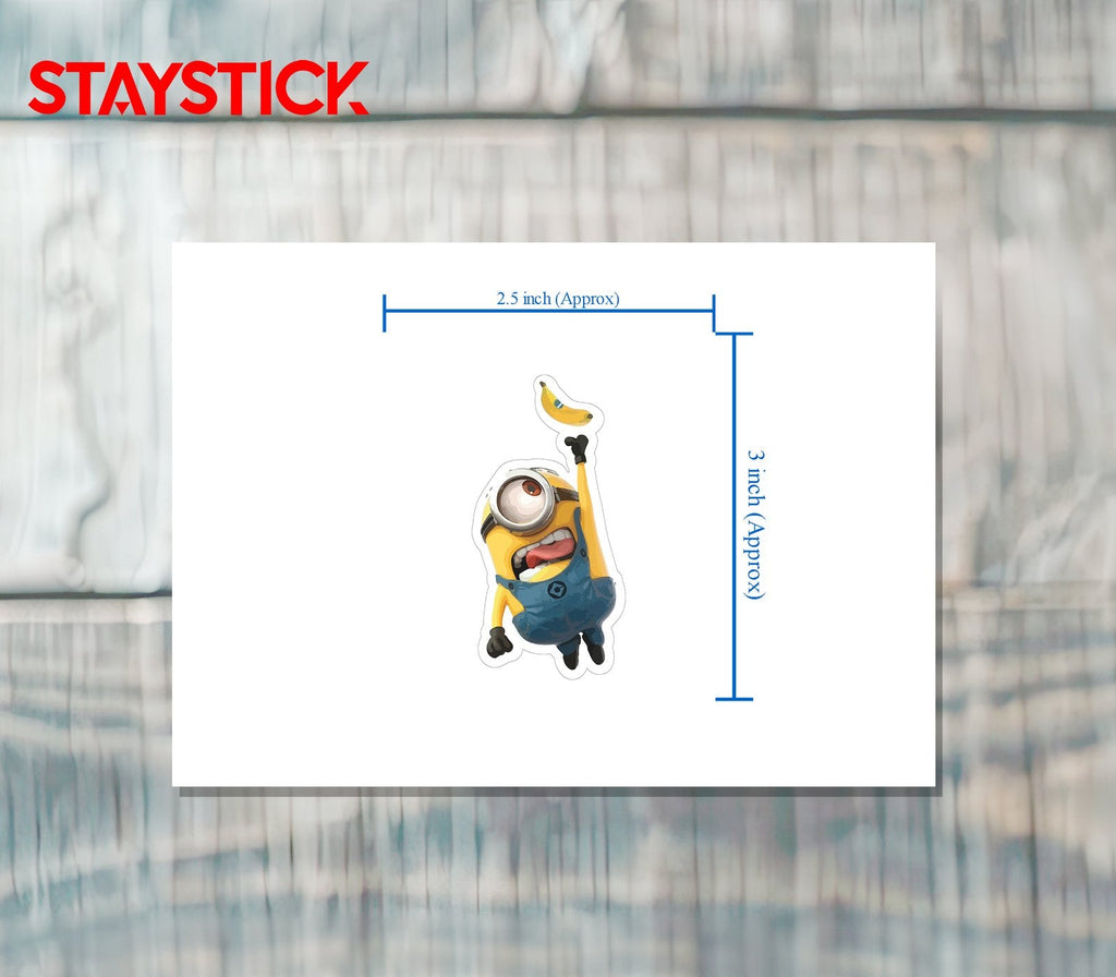 Minion Reaching for Banana Sticker Premium Vinyl Sticker
