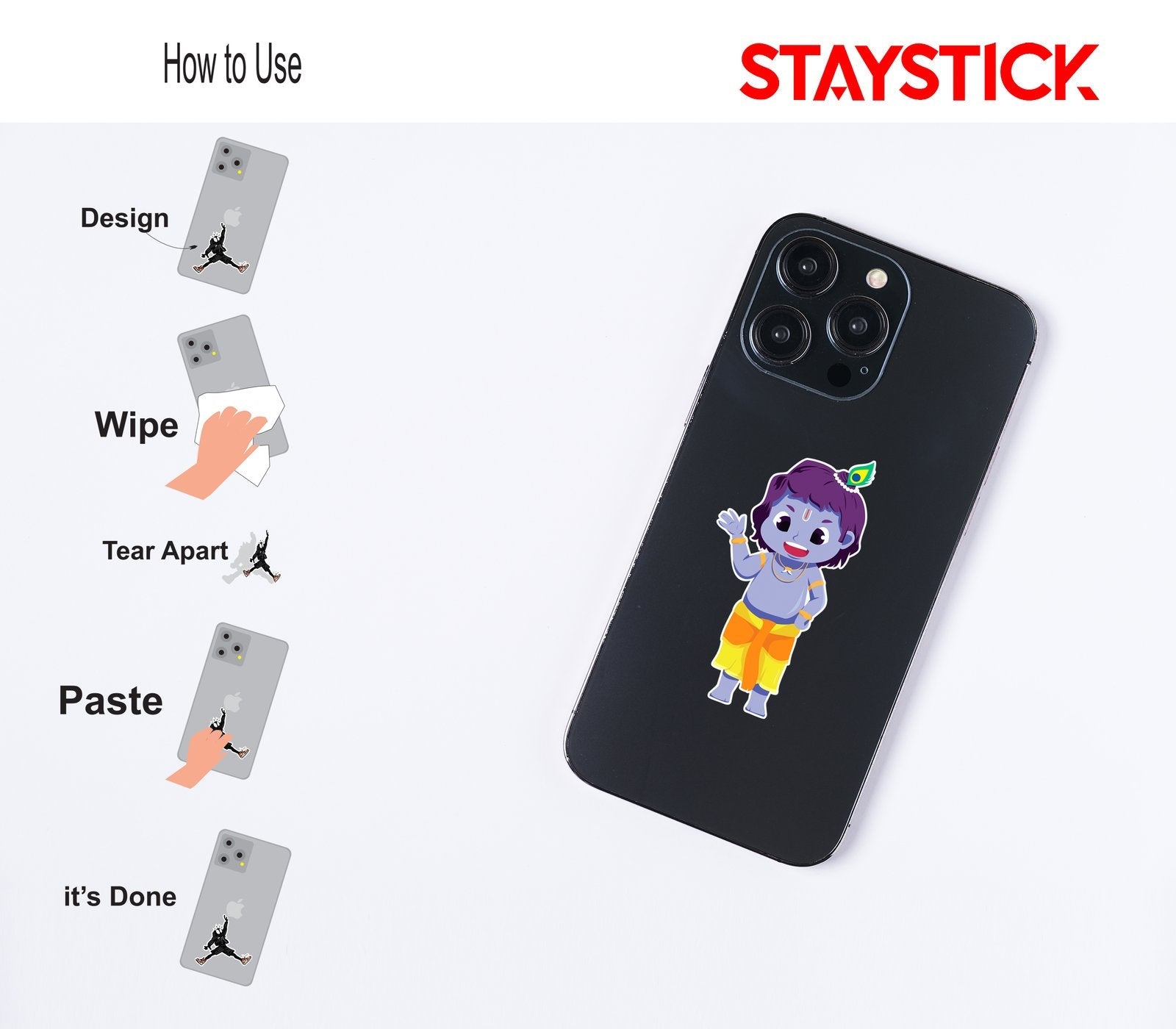 Smile Krishna Sticker Premium Vinyl Sticker