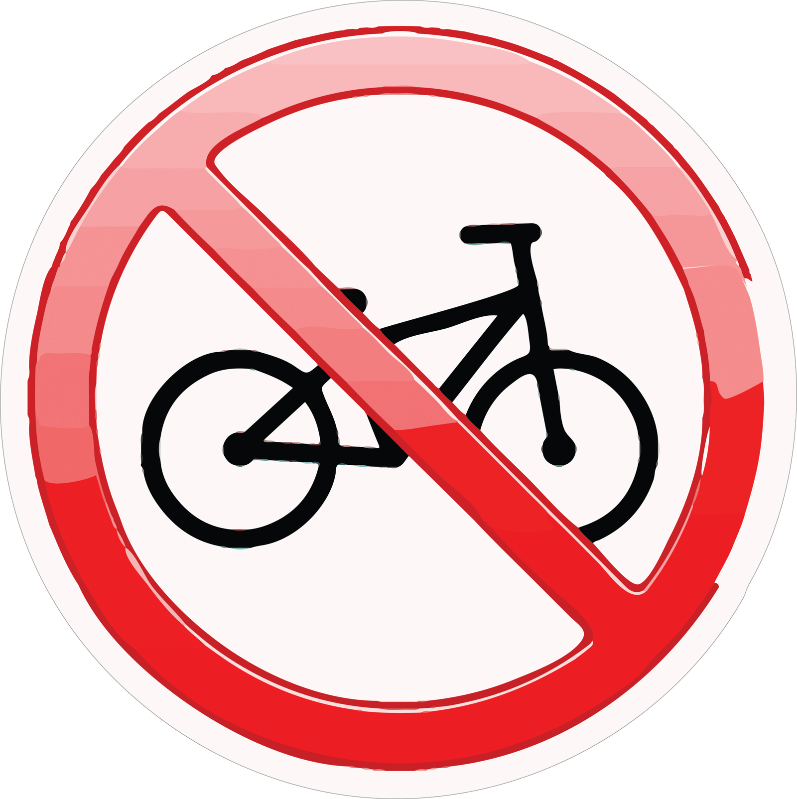 NO BICYCLE RIDE STICKER Premium Vinyl Sticker