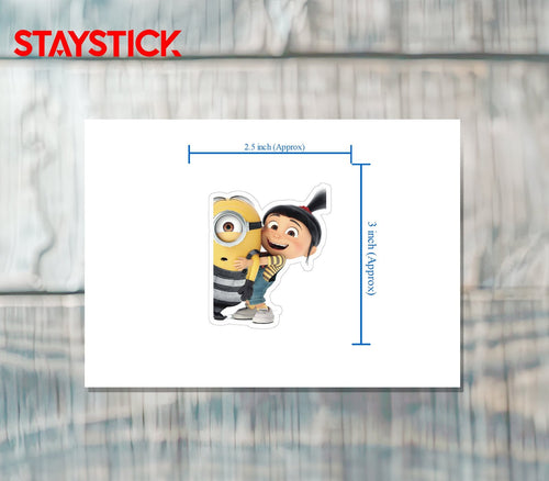 Agnes Hugging Minion Sticker Premium Vinyl Sticker