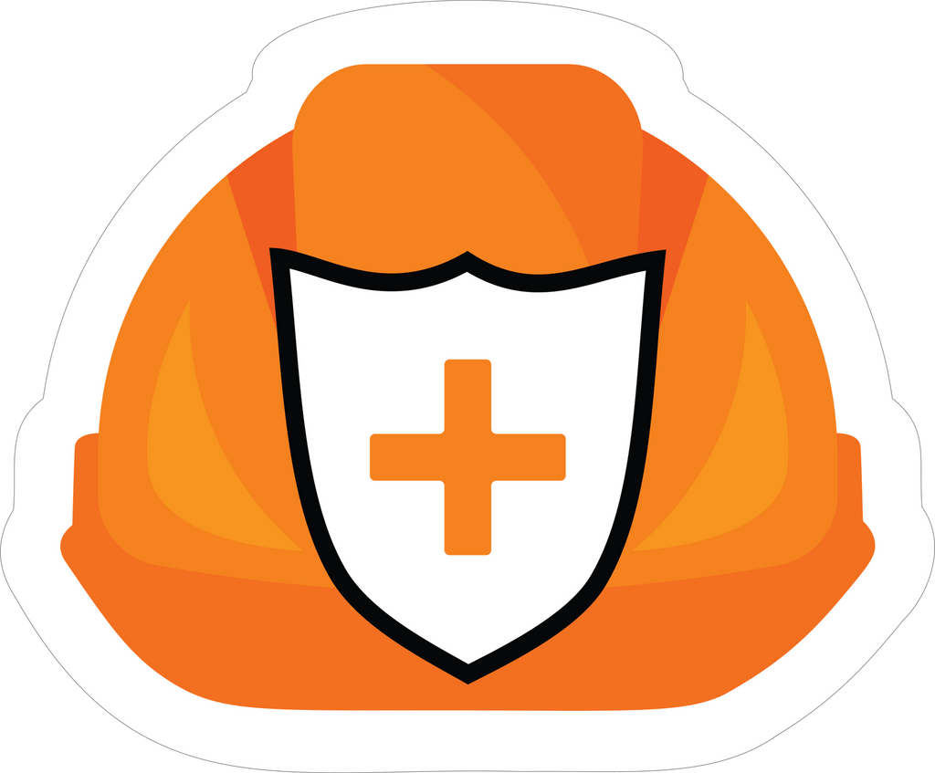ORANGE HELMET STICKER Premium Vinyl Sticker