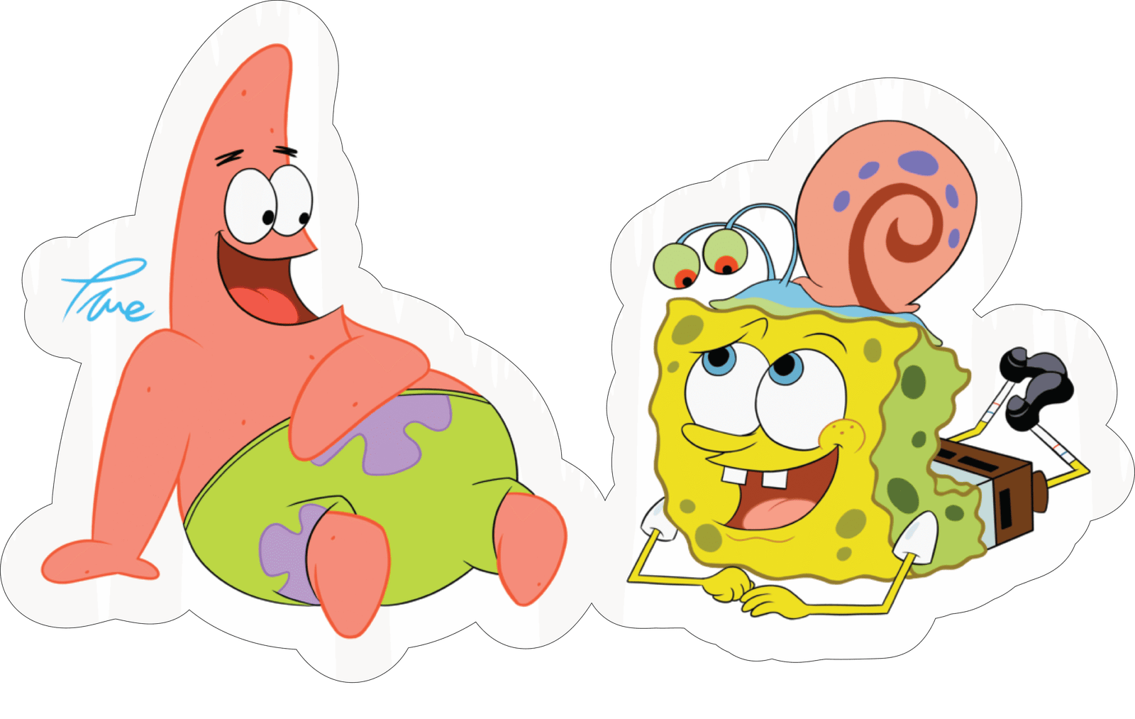 Spongebob and Patrick Relaxing Sticker Premium Vinyl Sticker