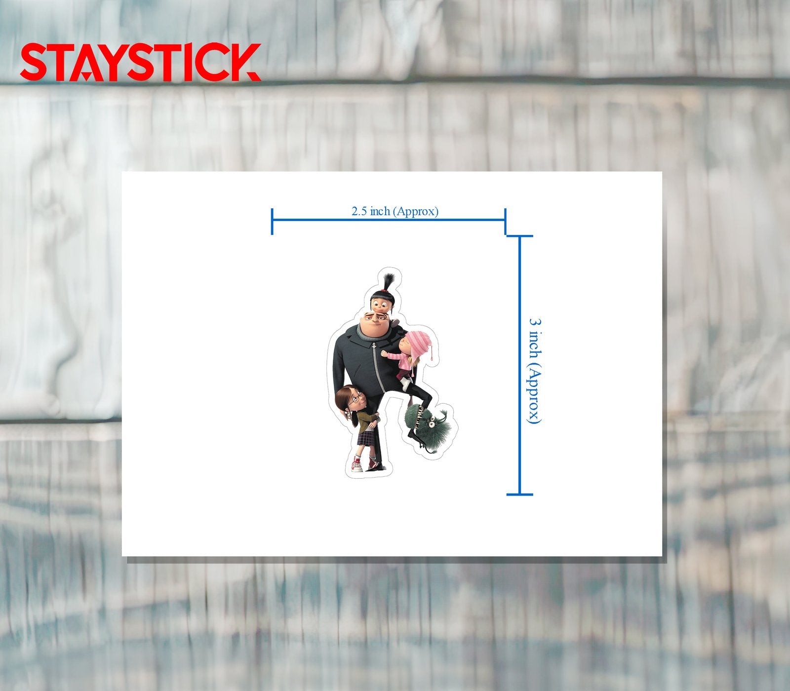 Despicable Me Gru and Family Sticker Premium Vinyl Sticker