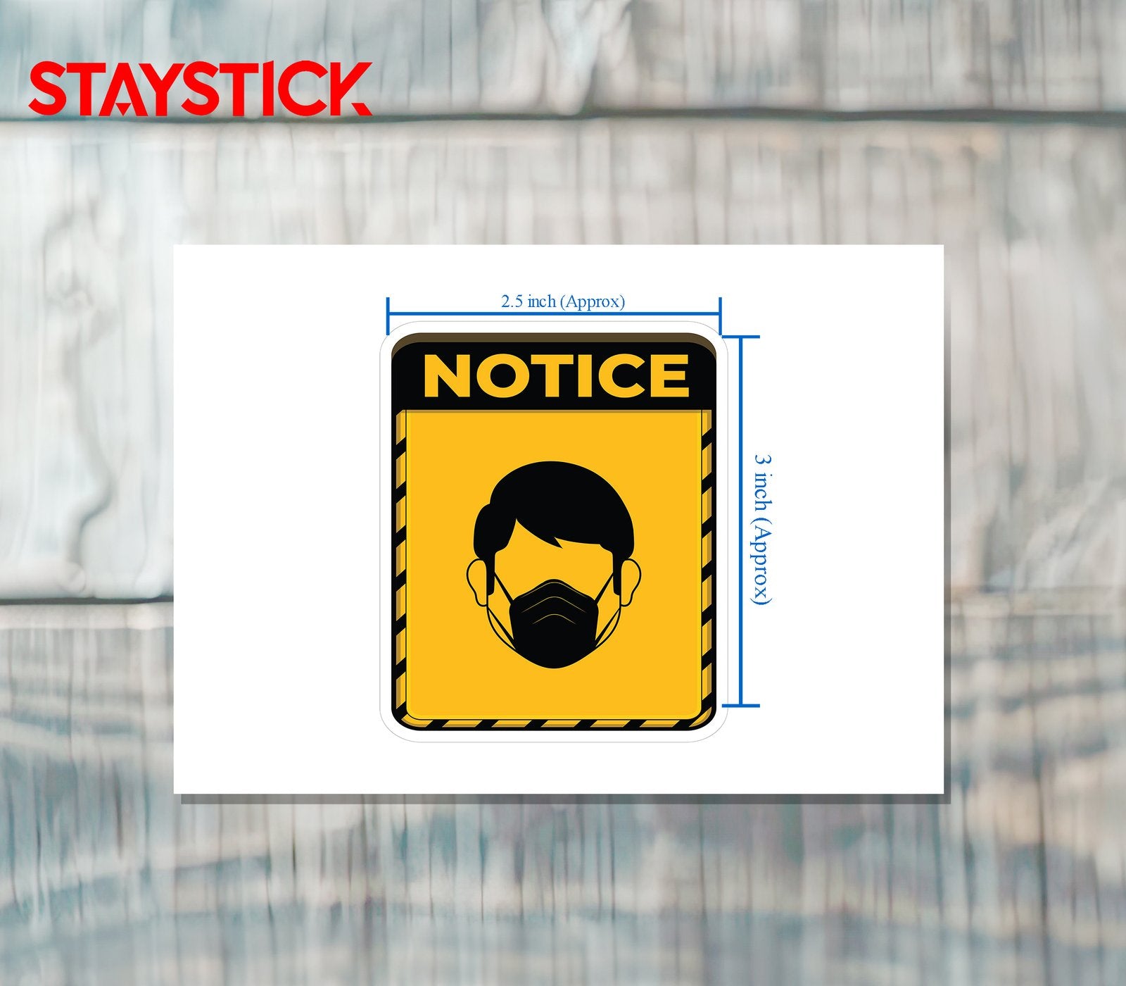 WEARING MASK STICKER Premium Vinyl Sticker