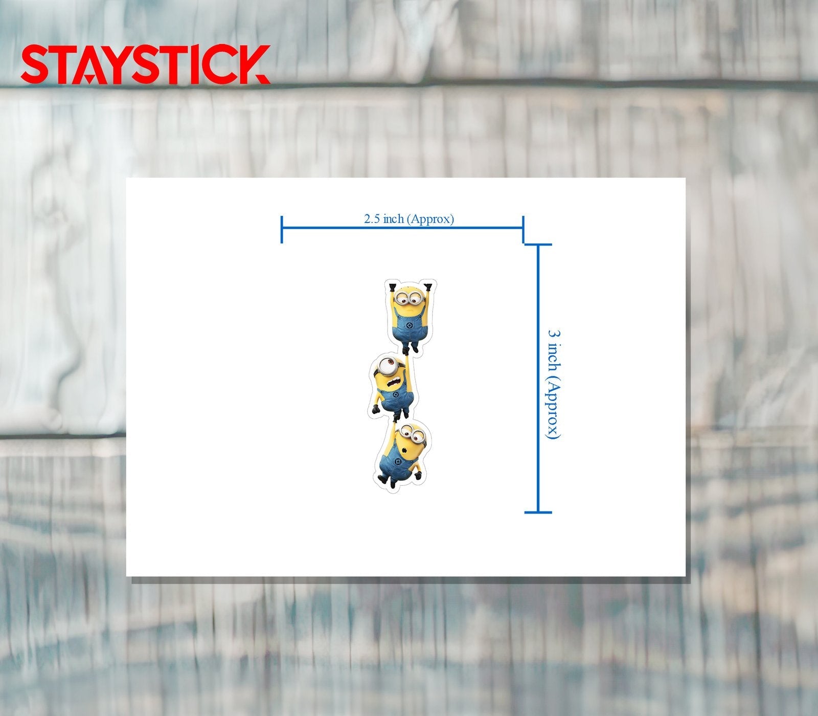 Minions Hanging On Sticker Premium Vinyl Sticker