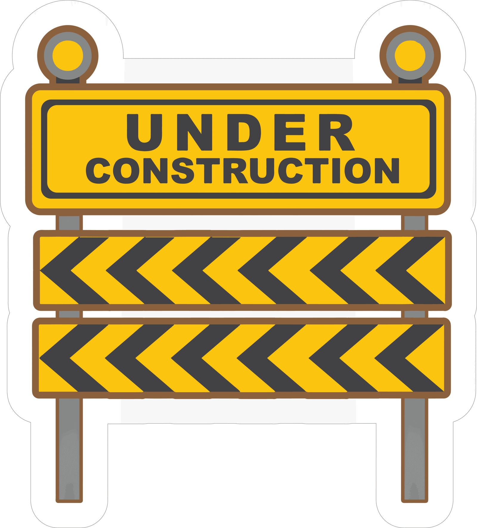 UNDER CONSTRUCTION STICKER Premium Vinyl Sticker