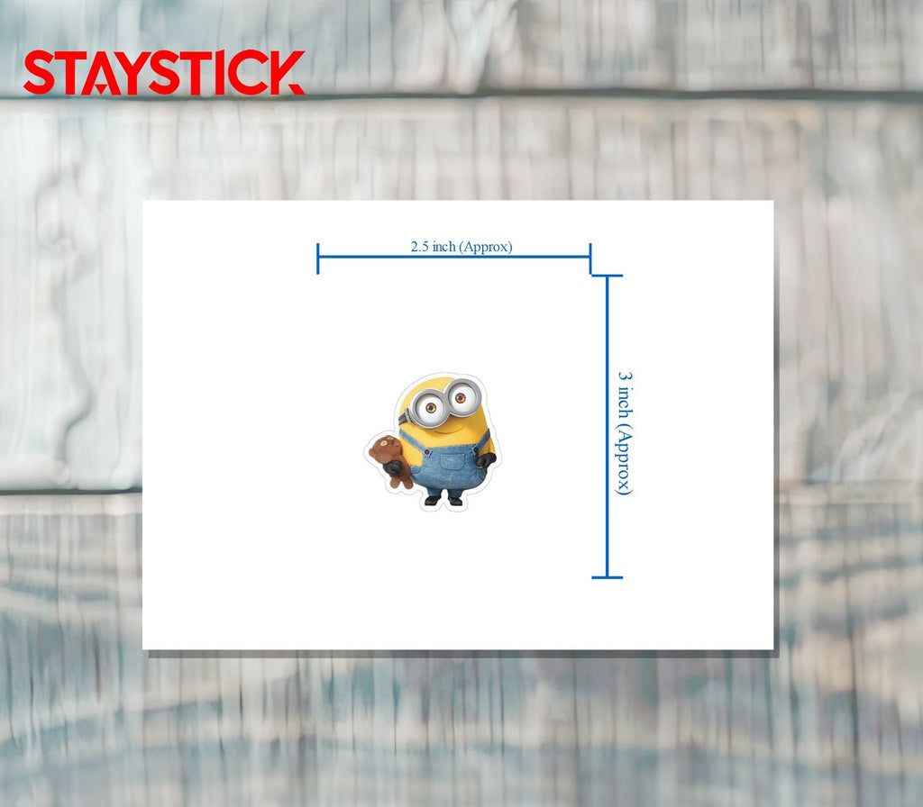 Minion with Teddy Bear Sticker Premium Vinyl Sticker