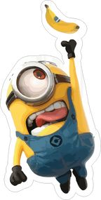 Minion Reaching for Banana Sticker Premium Vinyl Sticker