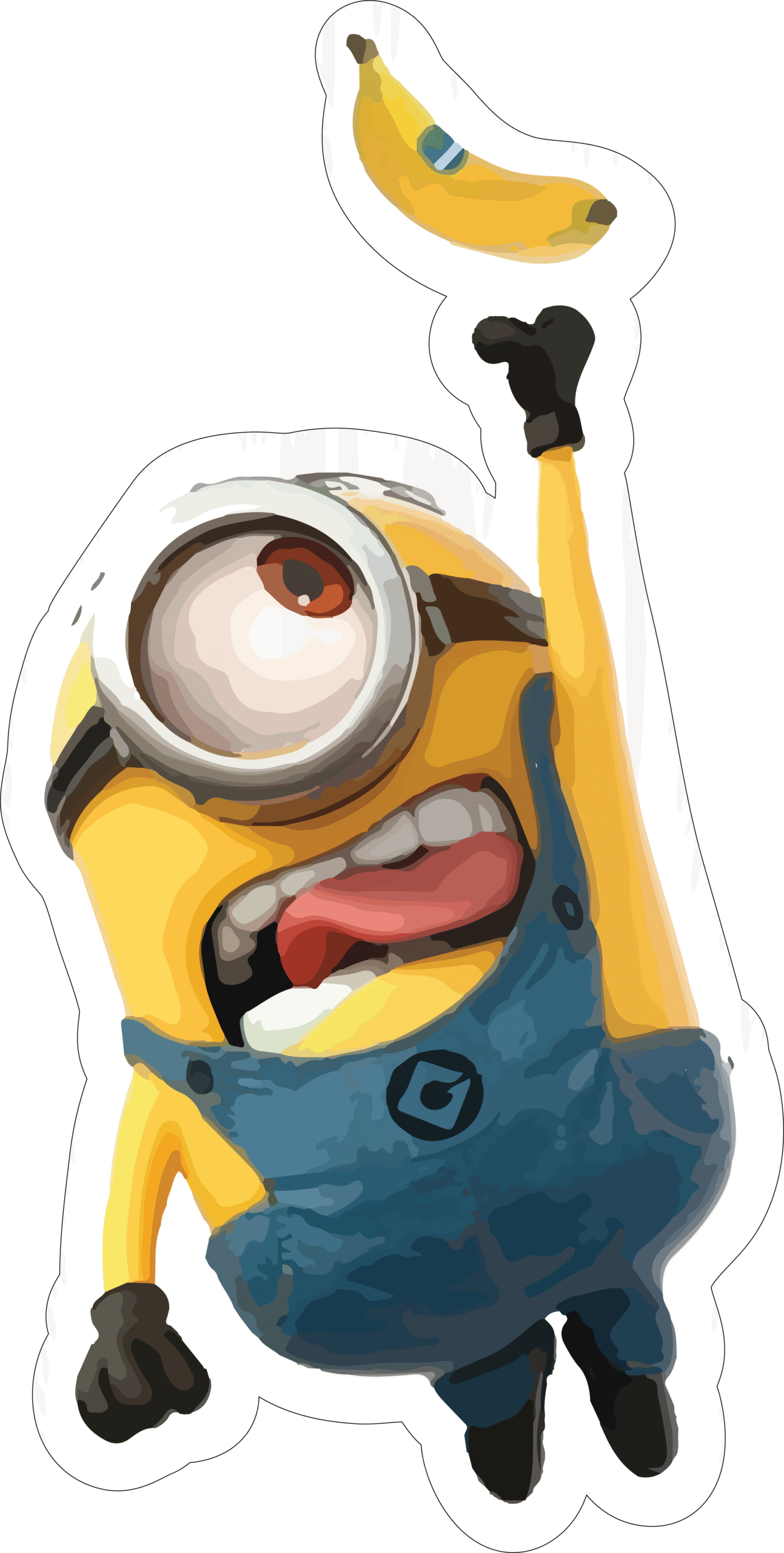 Minion Reaching for Banana Sticker Premium Vinyl Sticker