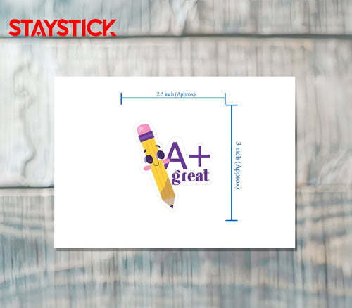 A+ Great Job Pencil Sticker Premium Vinyl Sticker