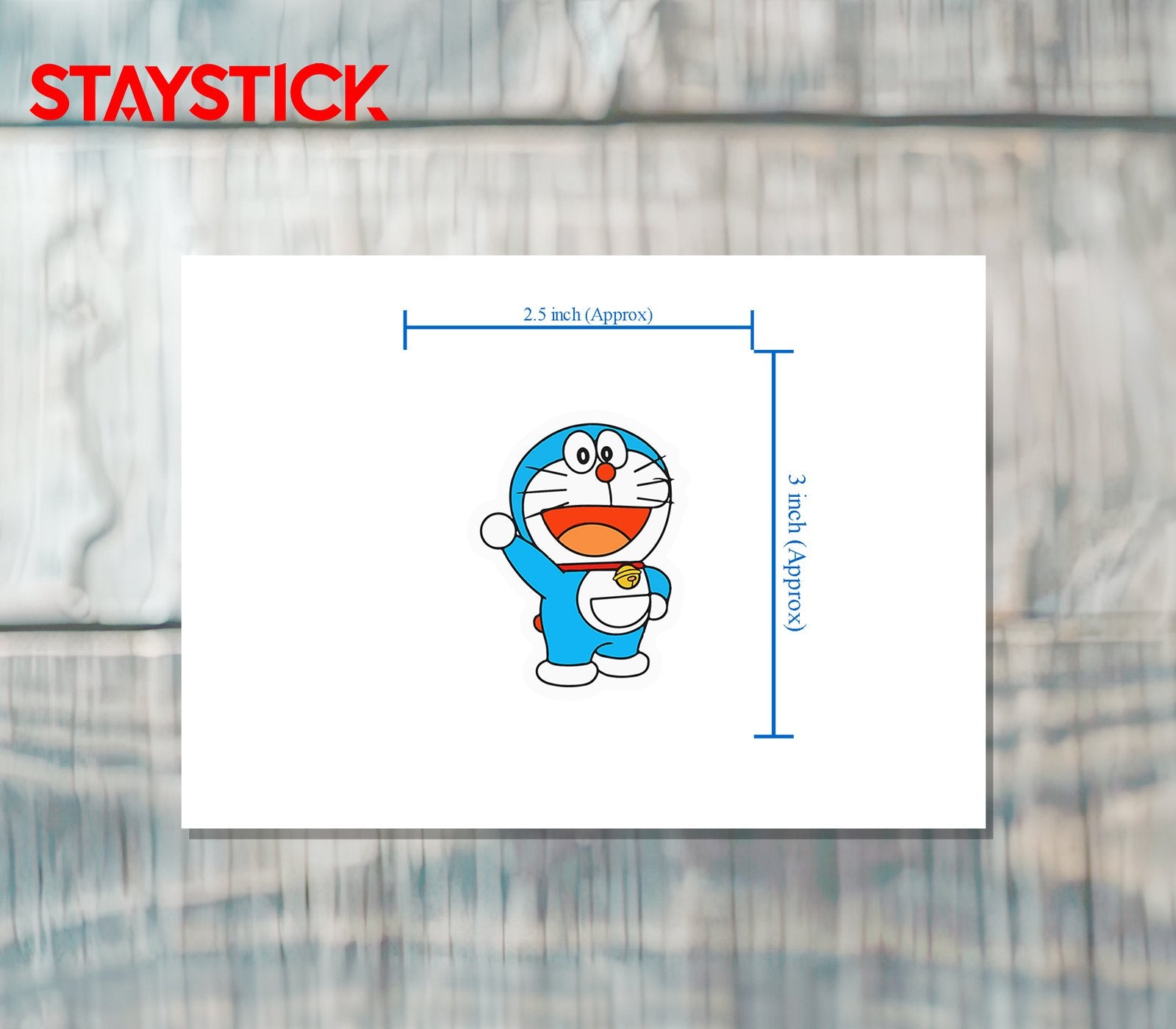 Doraemon Waving Sticker Premium Vinyl Sticker