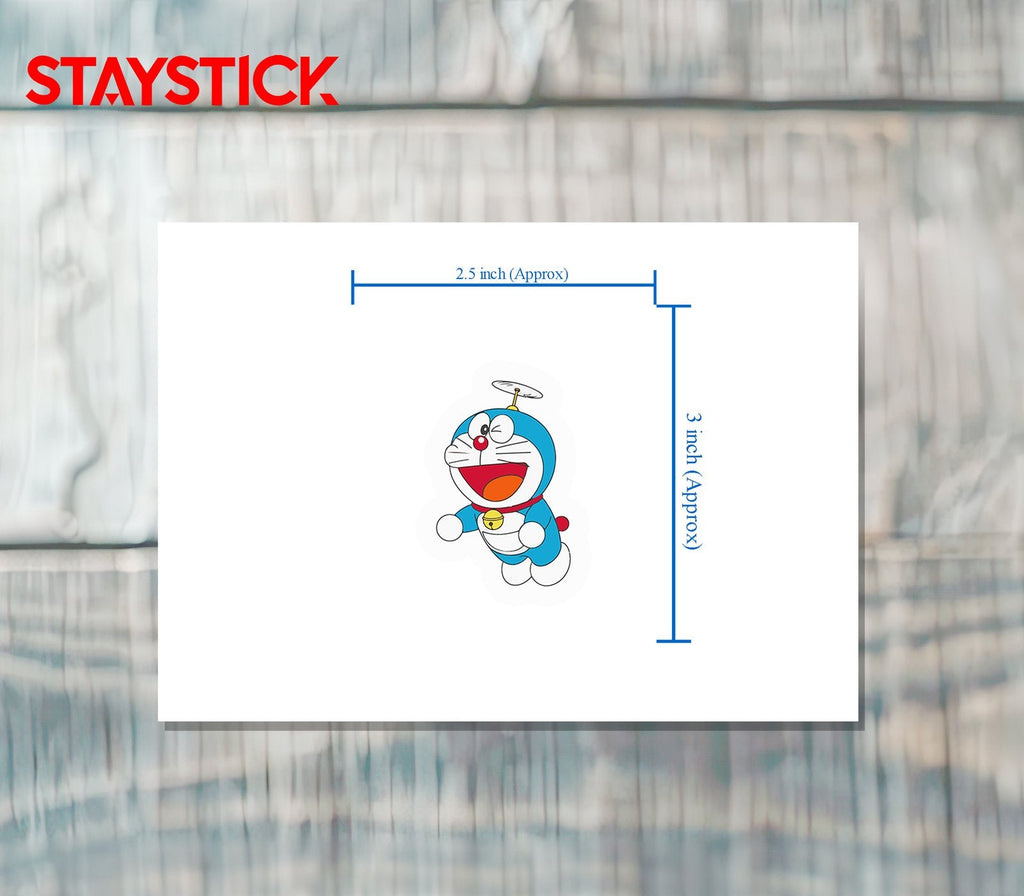 Doraemon Flying with Propeller Sticker Premium Vinyl Sticker