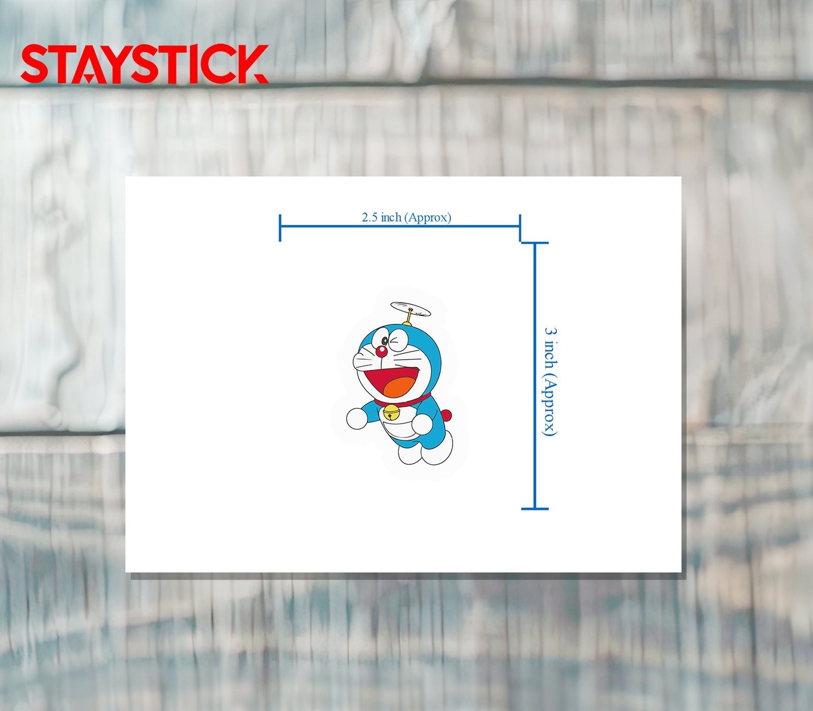 Doraemon Flying with Propeller Sticker Premium Vinyl Sticker