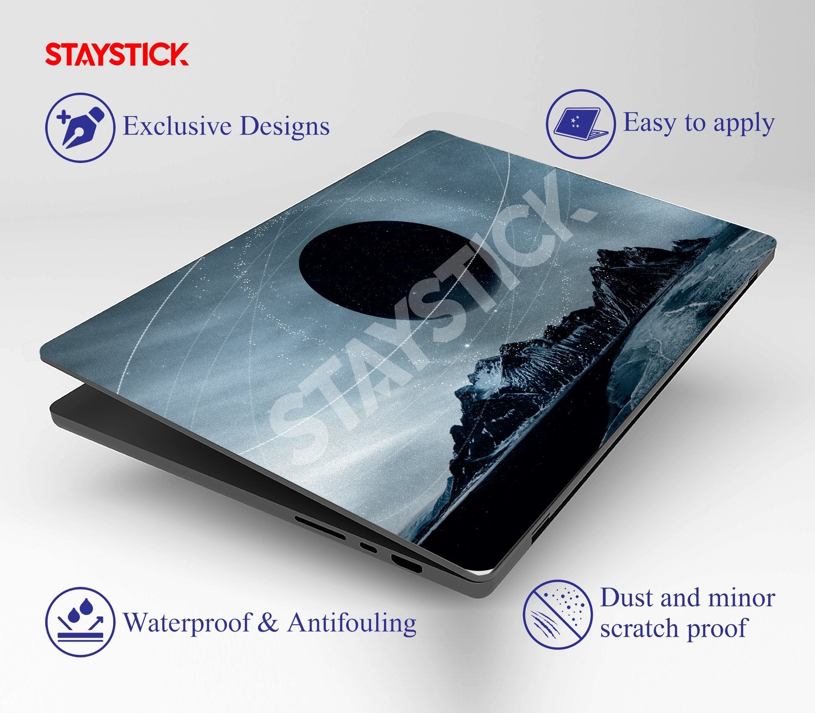 Black Moon laptop skin sticker