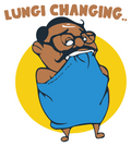 Lungi changing cartoon sticker Premium Vinyl Sticker